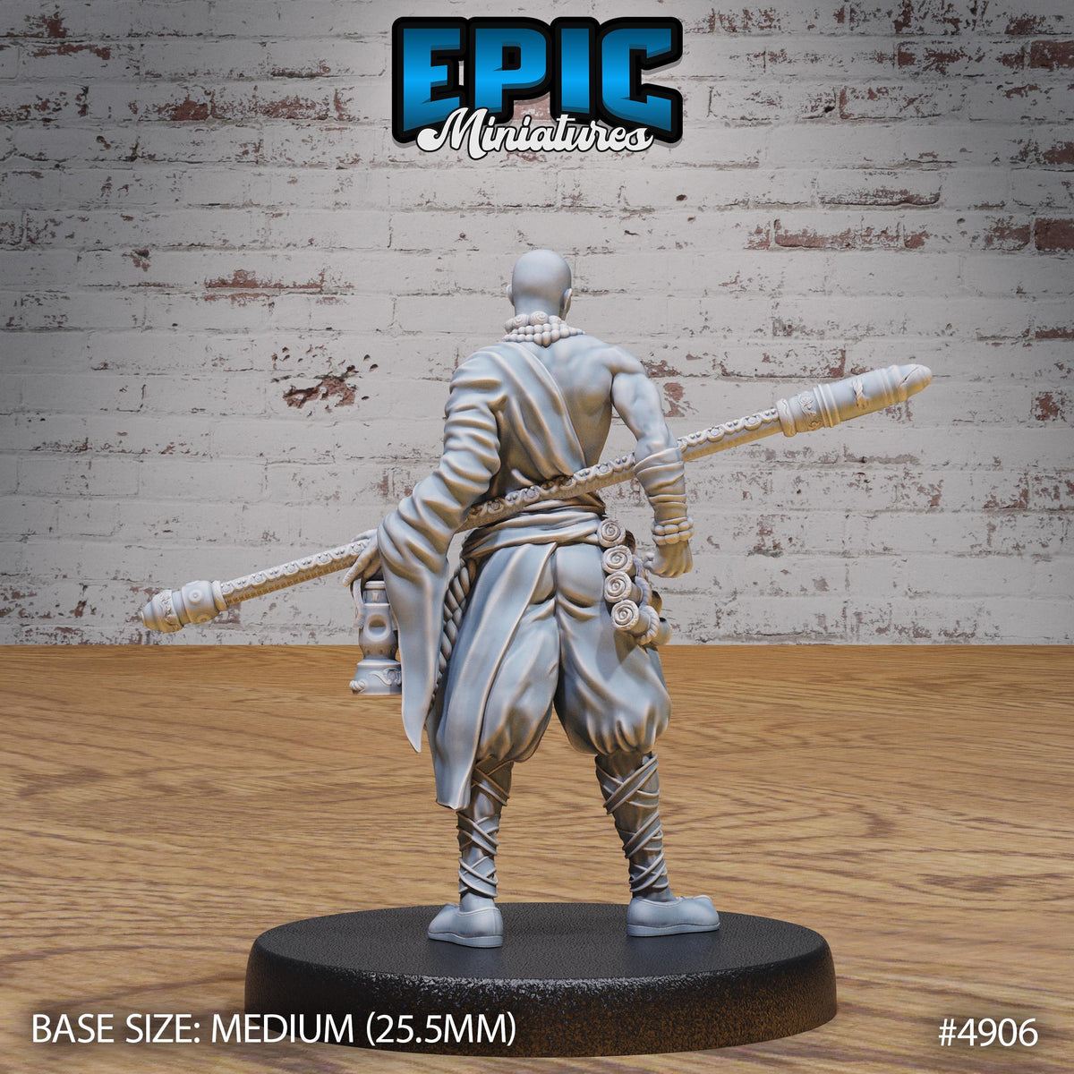 Shaolin Monk Option #4906 back DND miniature Legends of the East 16k resin