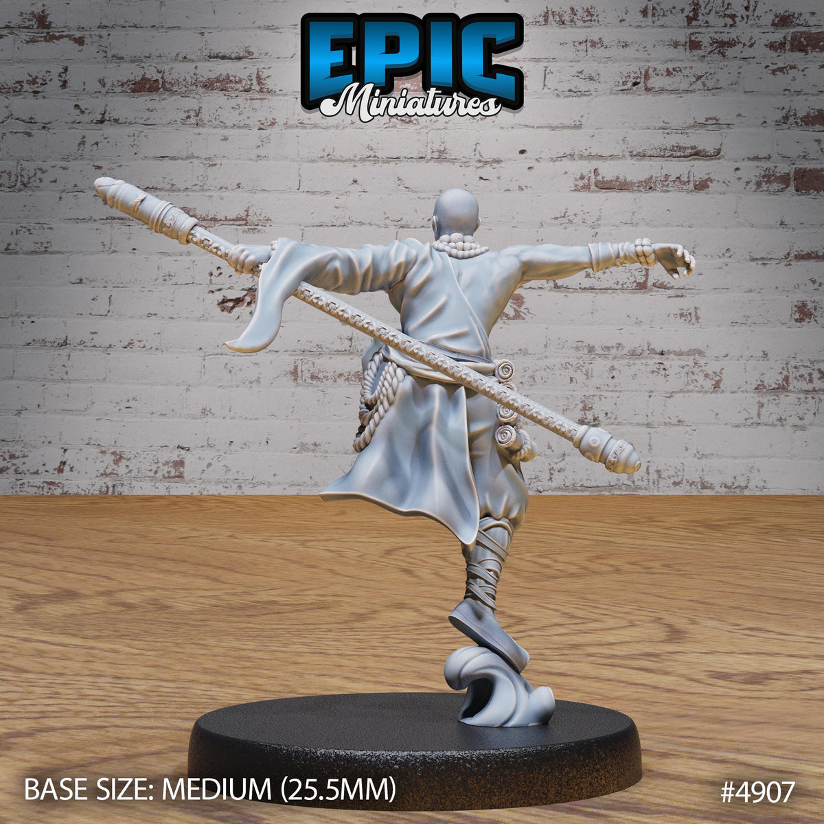 Shaolin Monk Option #4907 back DND miniature Legends of the East 16k resin