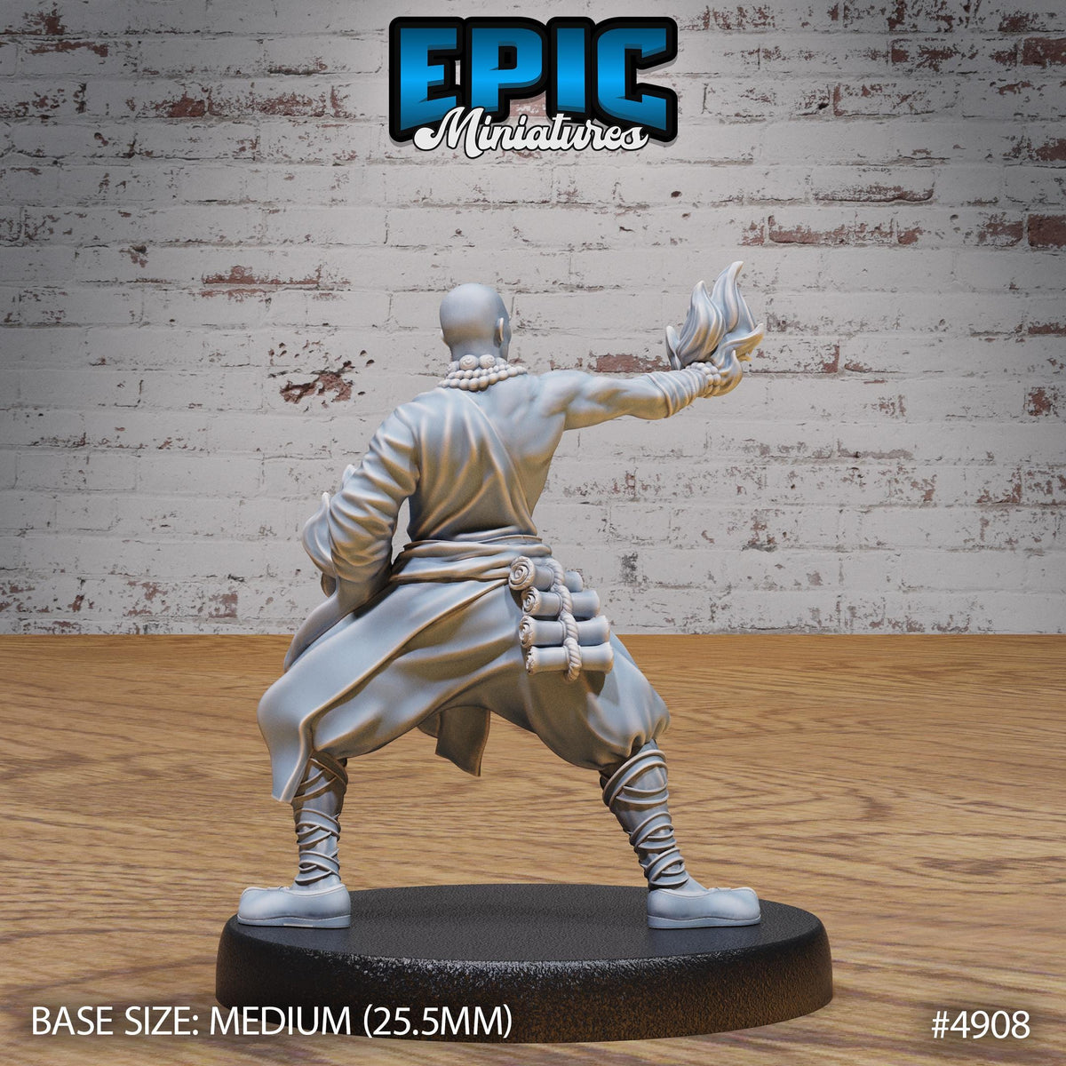Shaolin Monk Option #4908 back DND miniature Legends of the East 16k resin