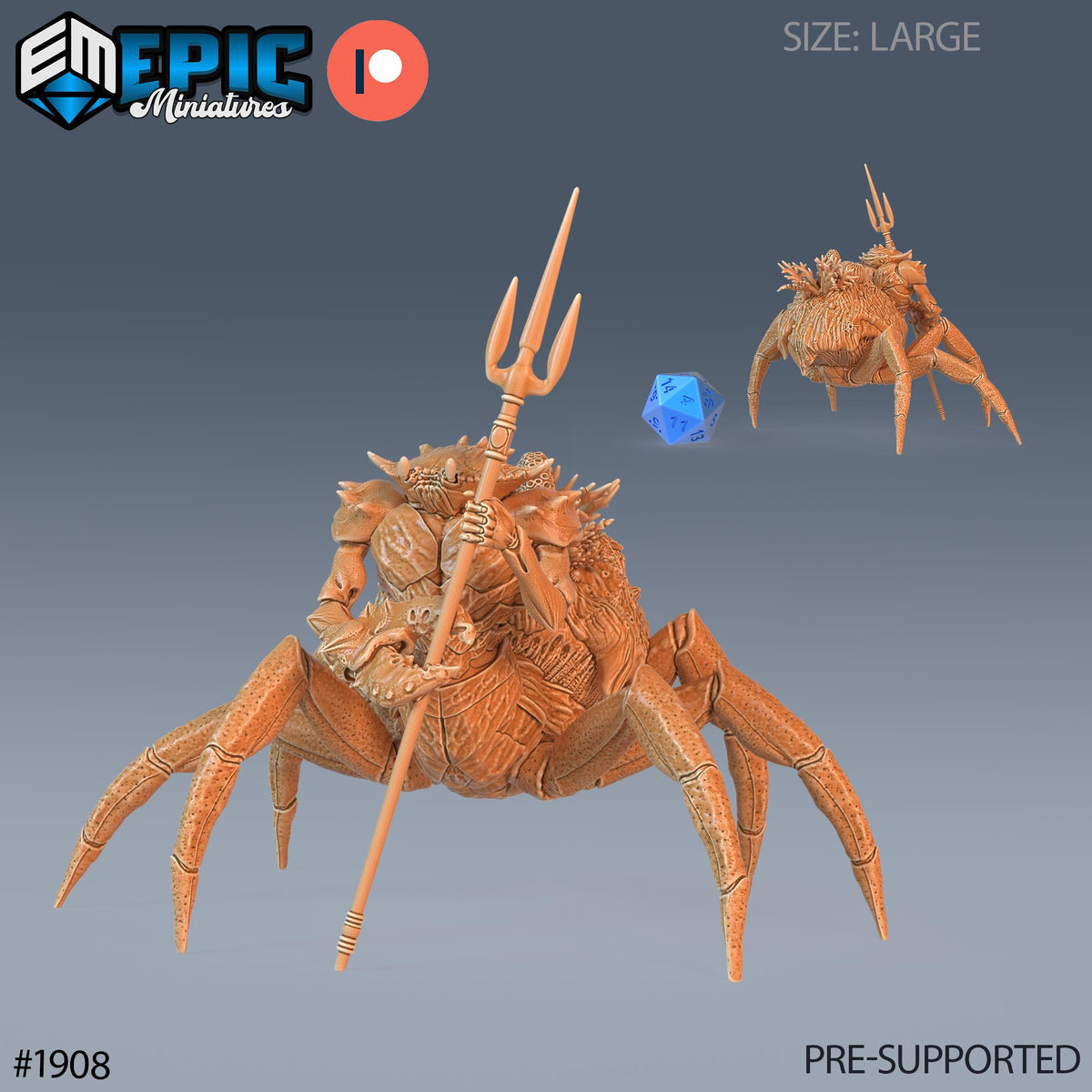 Crab People Option #1908 front DND miniature Treasure Hunt 16k resin