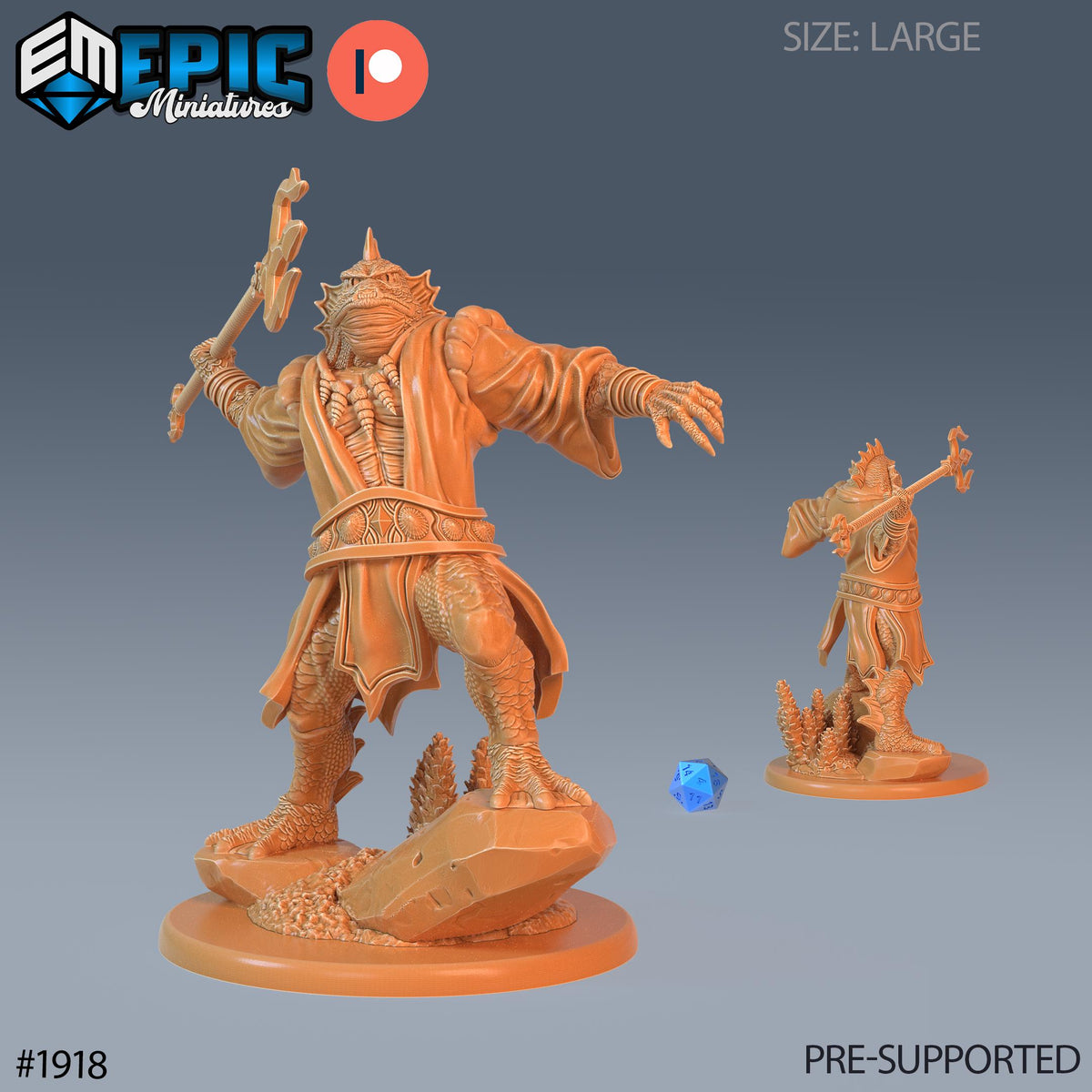 Marid Male Option #1918 front DND miniature Treasure Hunt 16k resin