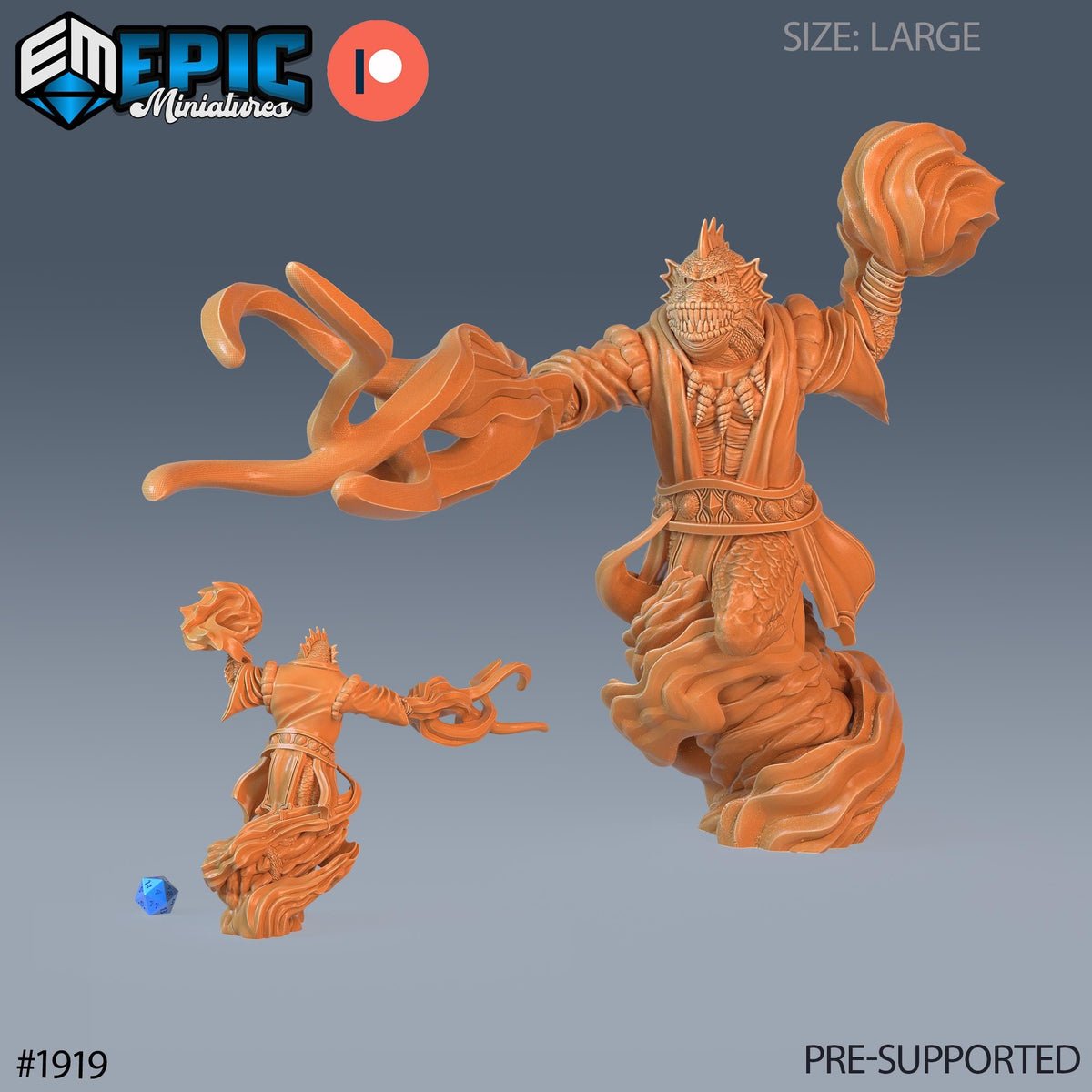 Marid Male Option #1919 (2) front DND miniature Treasure Hunt 16k resin