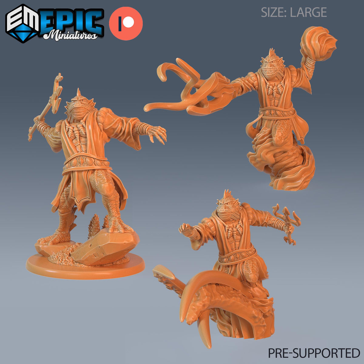 Marid Male Set of 3 DND miniatures group photo Treasure Hunt
