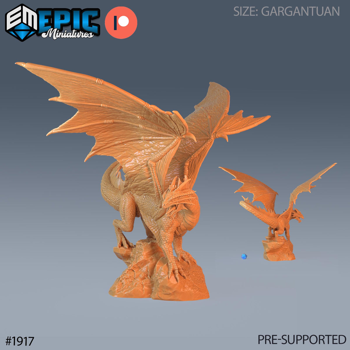 Bronze Dragon Gargantuan front DND miniature Treasure Hunt 16k resin
