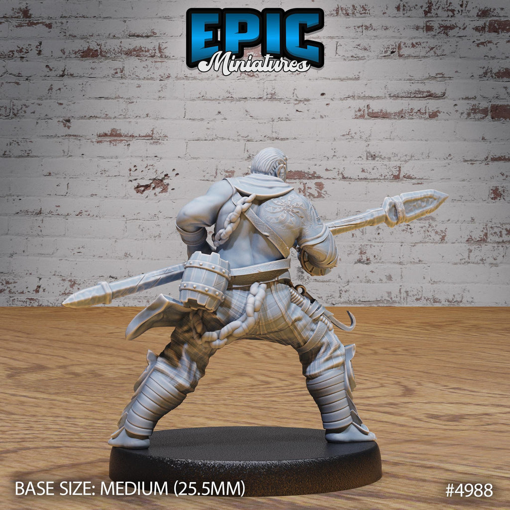 Half Orc Adventurer Option #4988 back DND miniature Savage Attack 16k resin