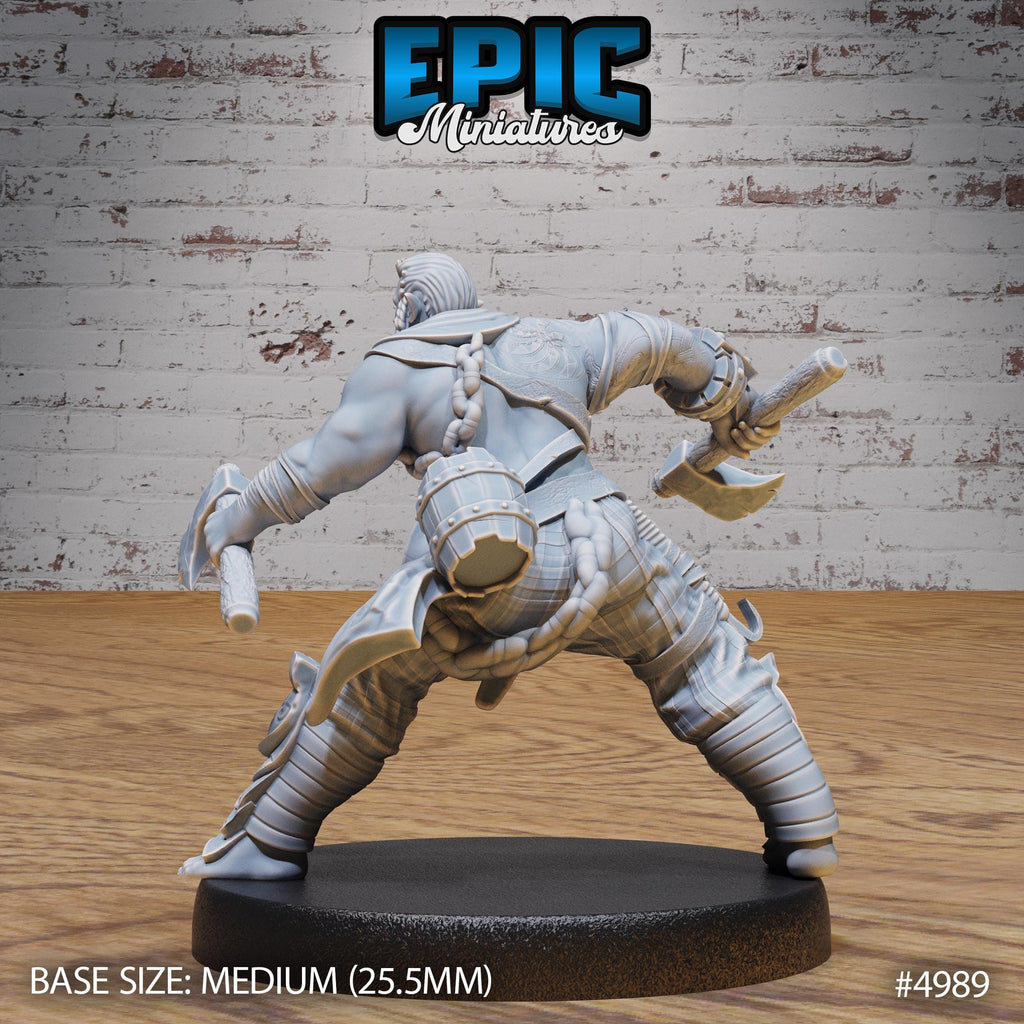 Half Orc Adventurer Option #4989 back DND miniature Savage Attack 16k resin