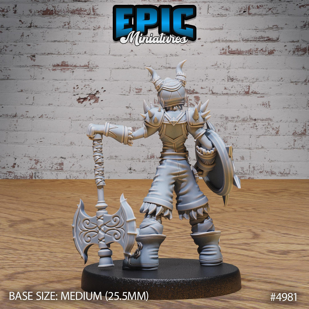 Young Barbarian Option #4981 back DND miniature Savage Attack 16k resin
