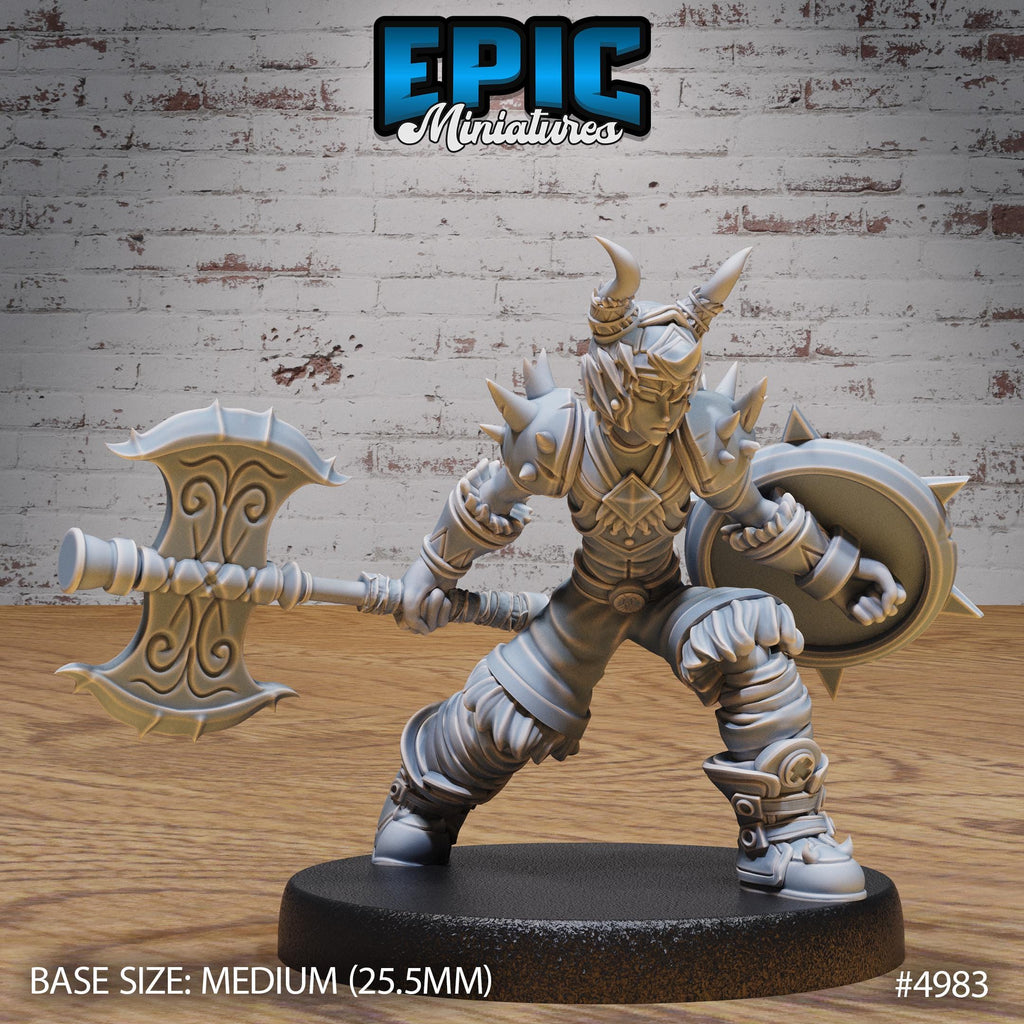 Young Barbarian Option #4983 front DND miniature Savage Attack 16k resin