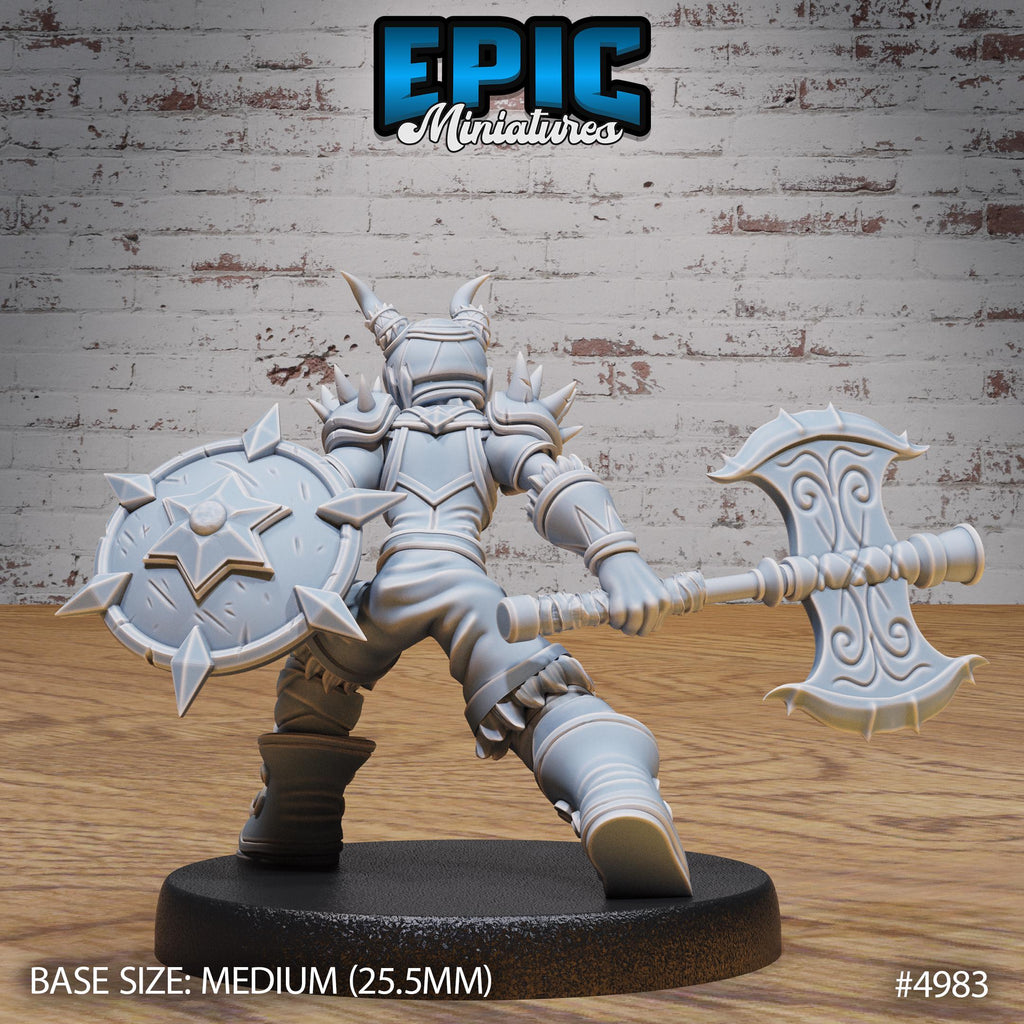 Young Barbarian Option #4983 back DND miniature Savage Attack 16k resin