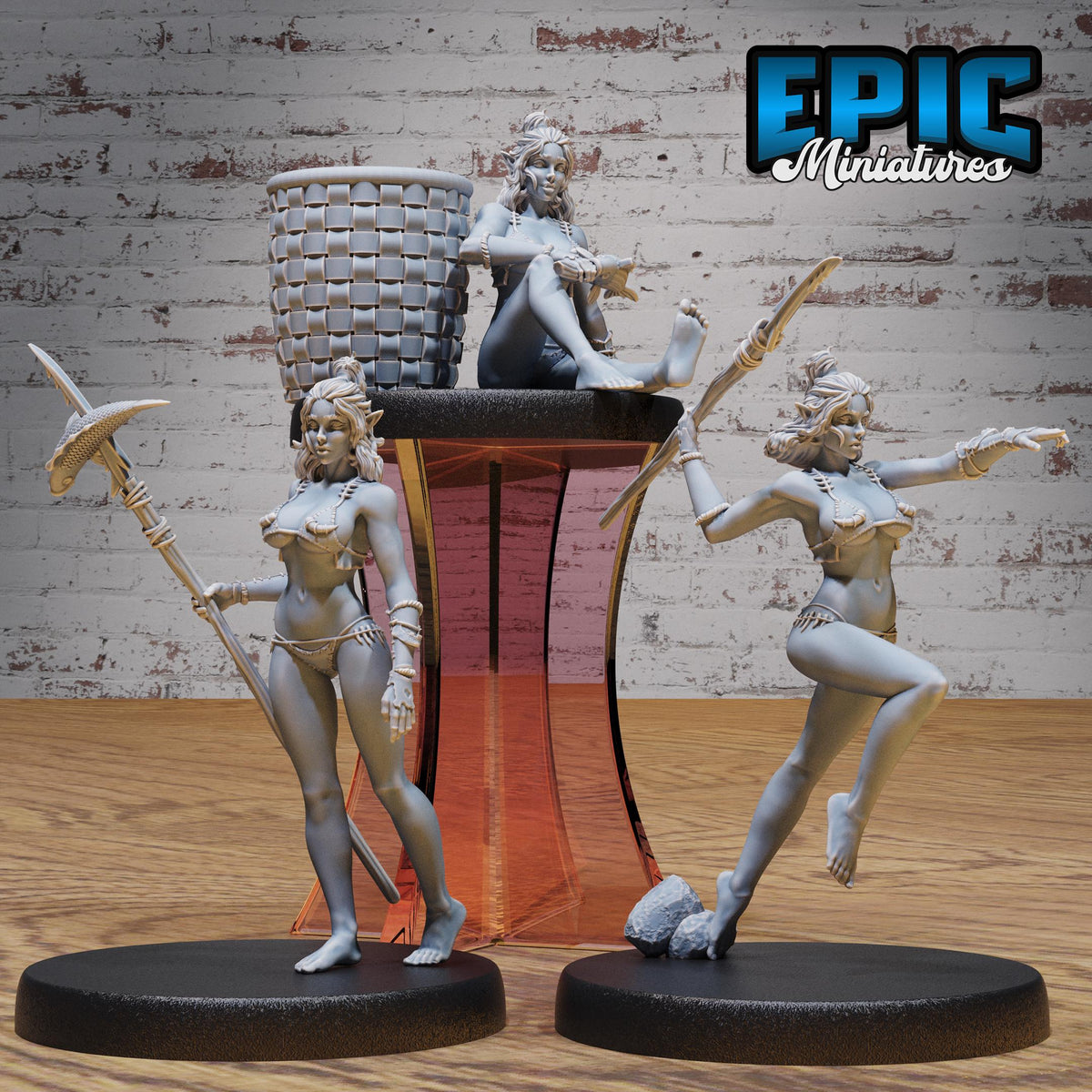 Orc Fisher Female DND miniatures group photo Savage Attack