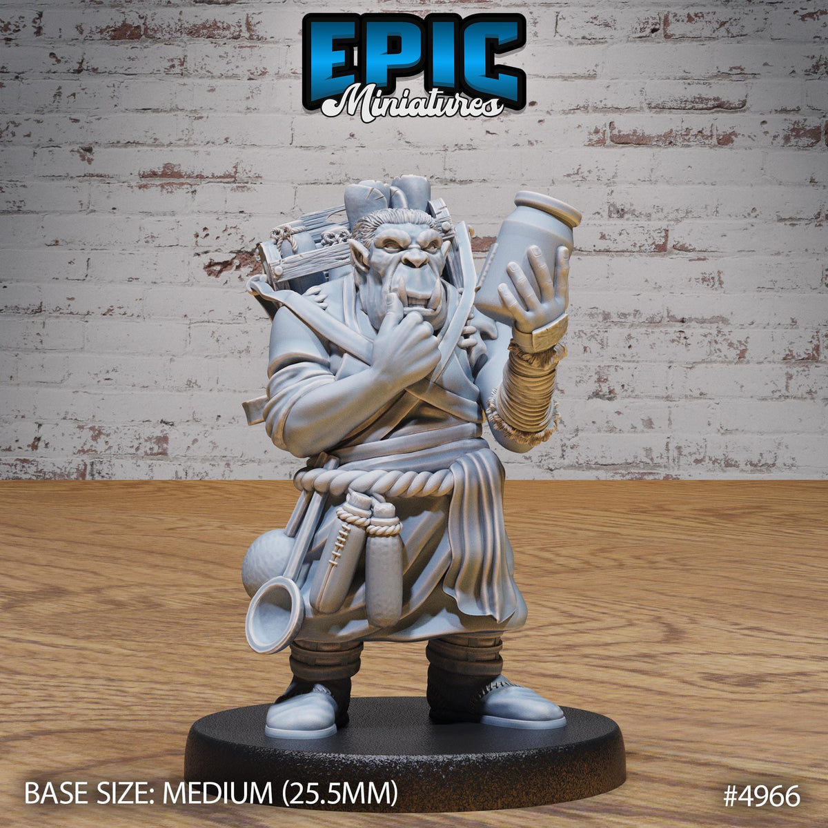 Gray Orc Alchemist Option #4966 front DND miniature Savage Attack 16k resin