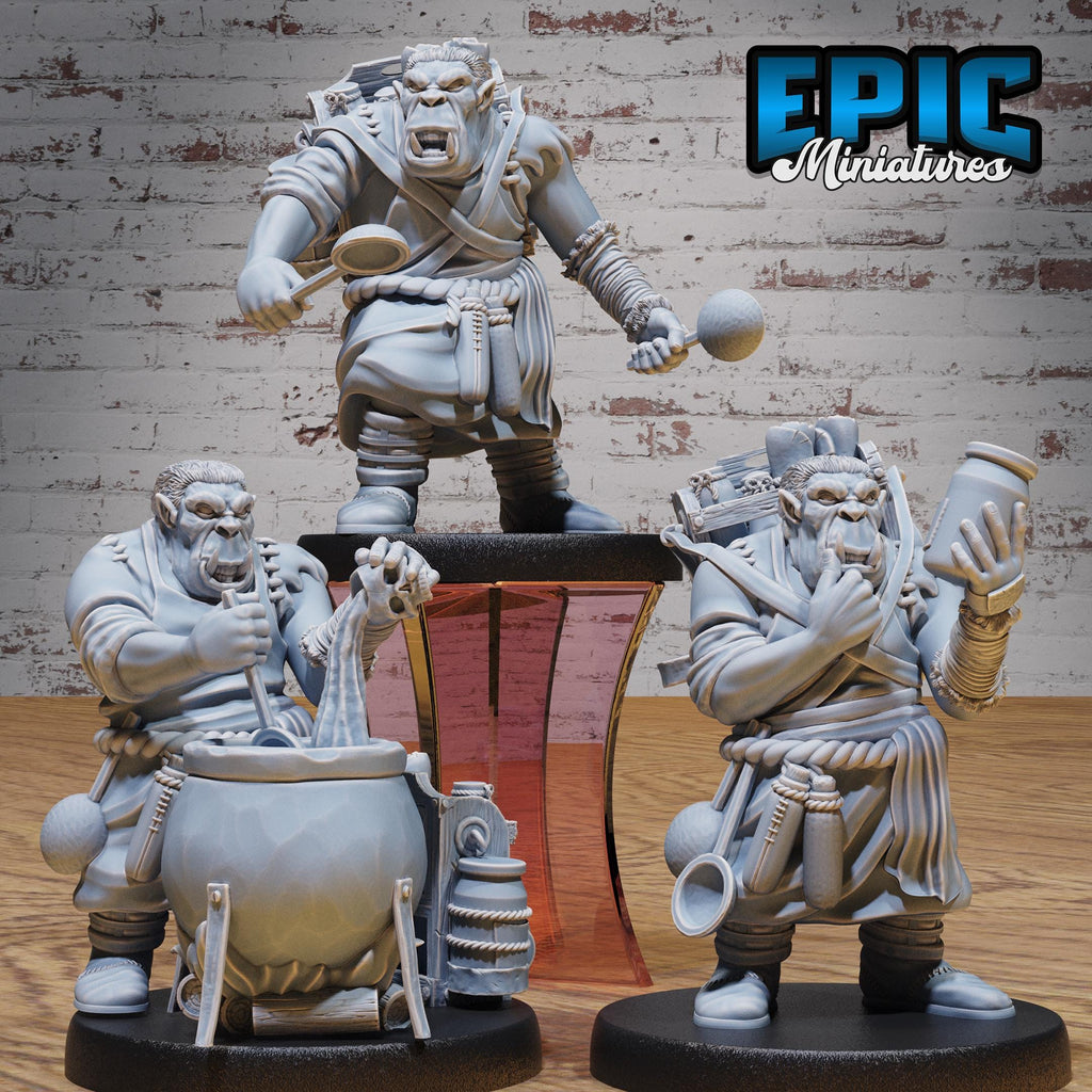 Gray Orc Alchemist Set of 3 DND miniatures group photo Savage Attack