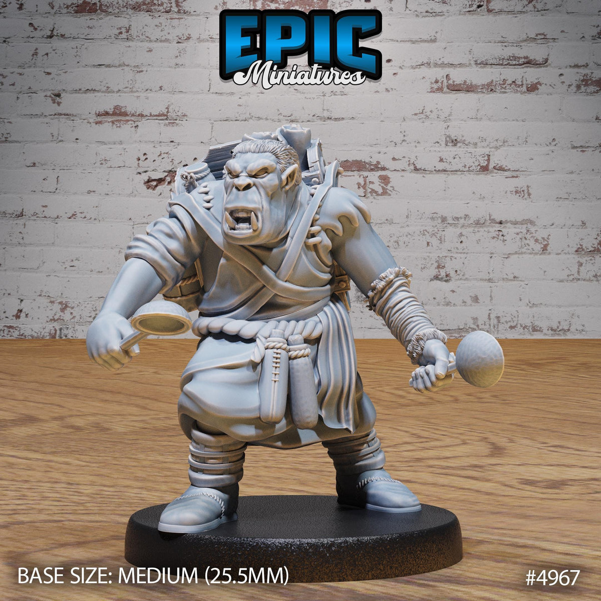 Gray Orc Alchemist Option #4967 front DND miniature Savage Attack 16k resin
