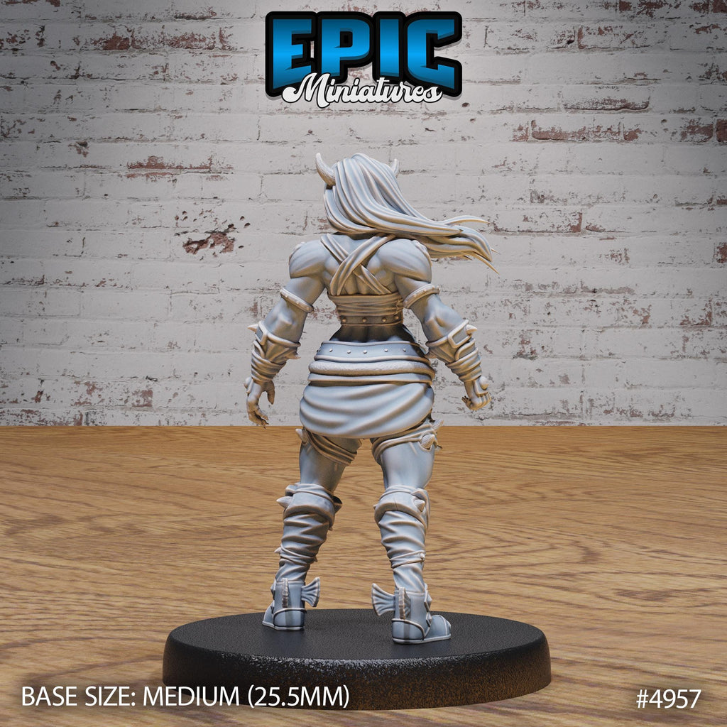 Orc Tiefling Female Option #4957 back DND miniature Savage Attack 16k resin