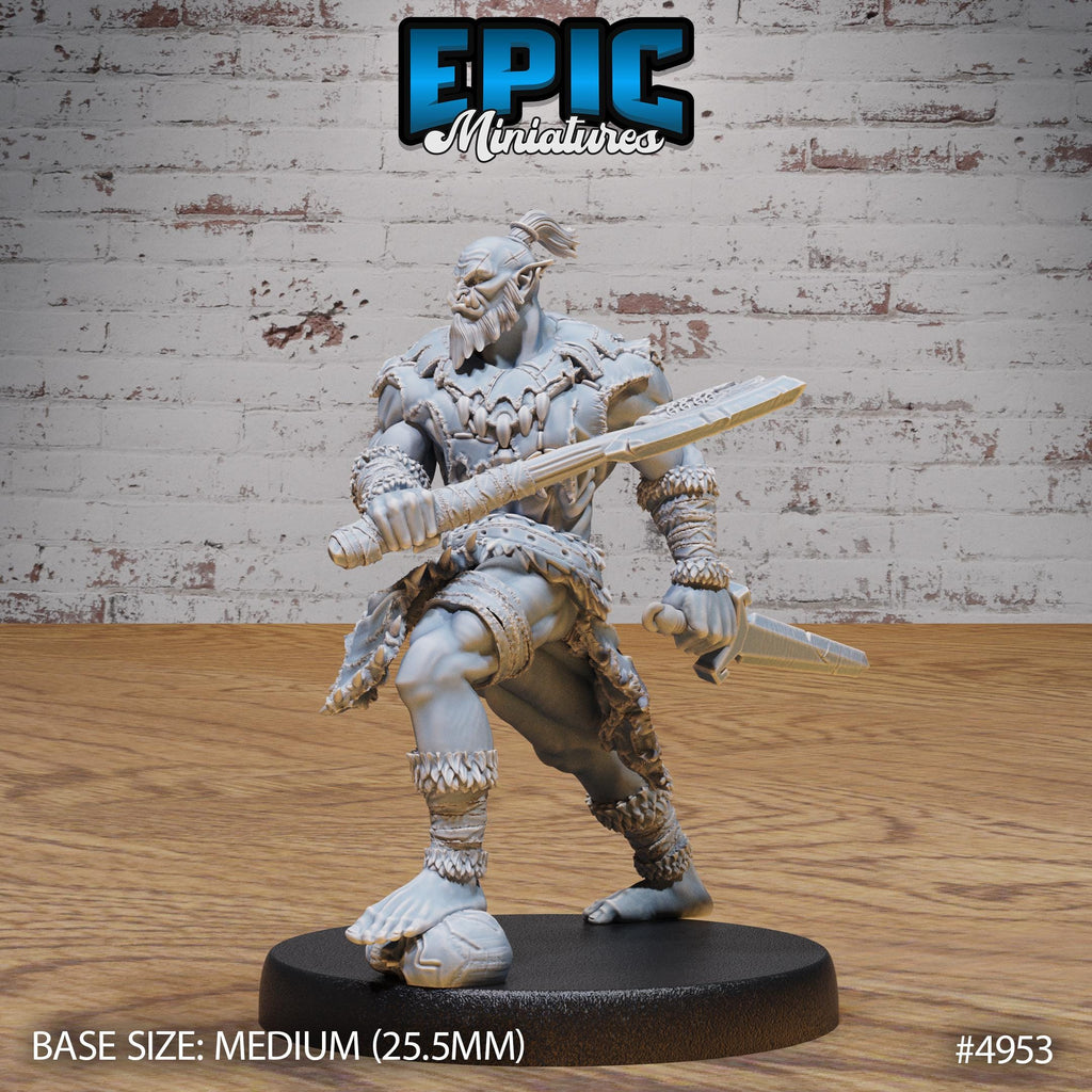 Orc Warrior Option #4953 front DND miniature Savage Attack 16k resin