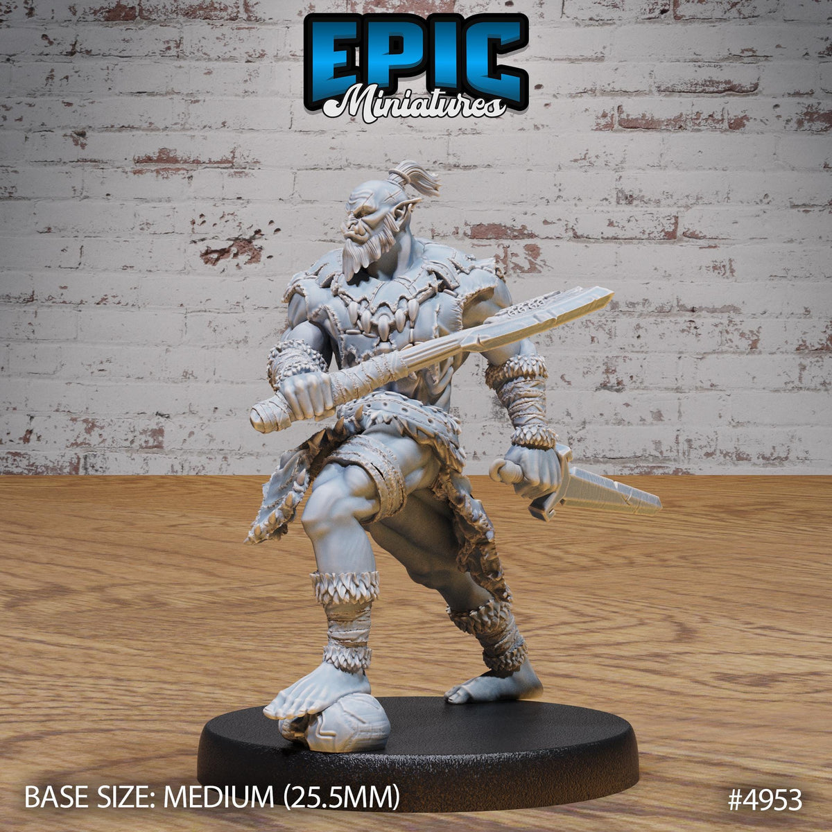 Orc Warrior Option #4953 front DND miniature Savage Attack 16k resin
