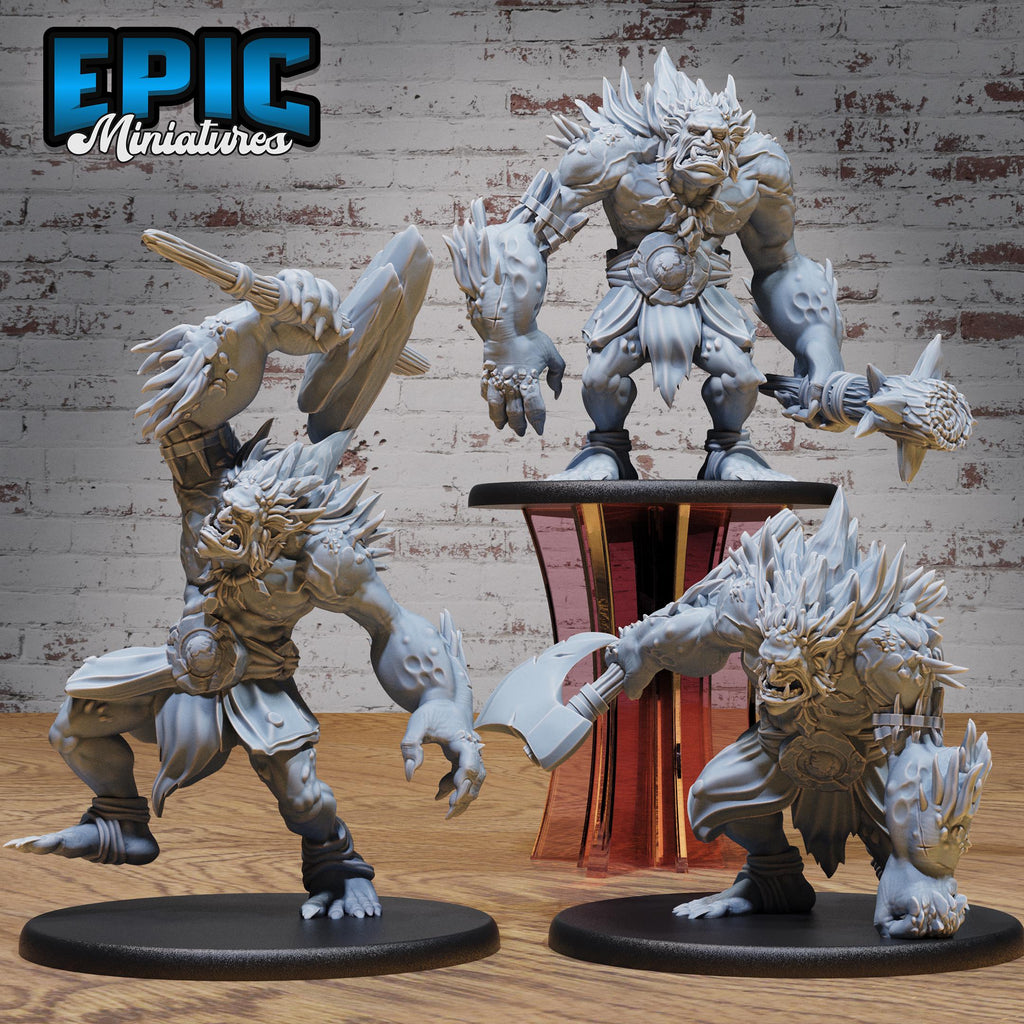 Savage Troll Set of 3 DND miniatures group photo Savage Attack