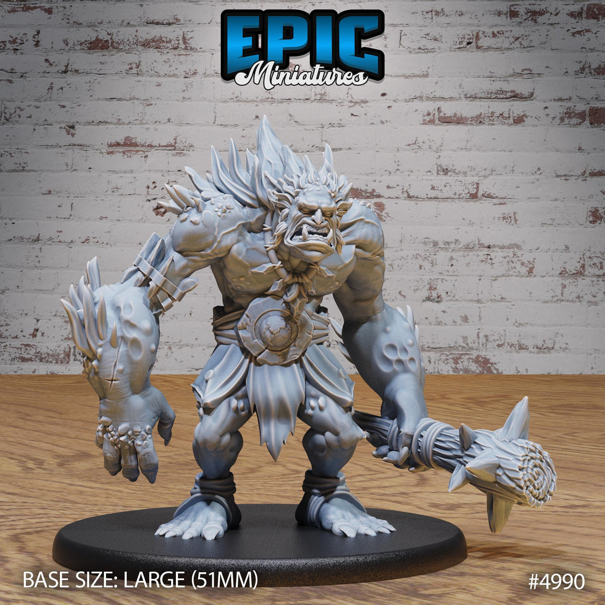 Savage Troll Option #4990 front DND miniature Savage Attack 16k resin