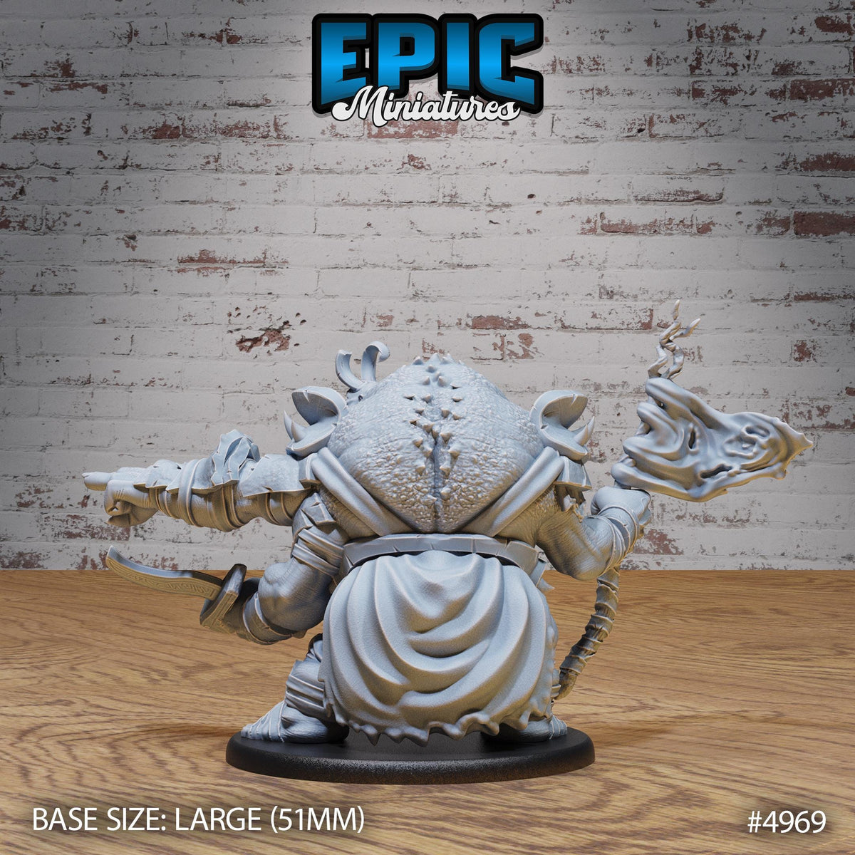 Ettin Mutant General Option #4969 back DND miniature Savage Attack 16k resin