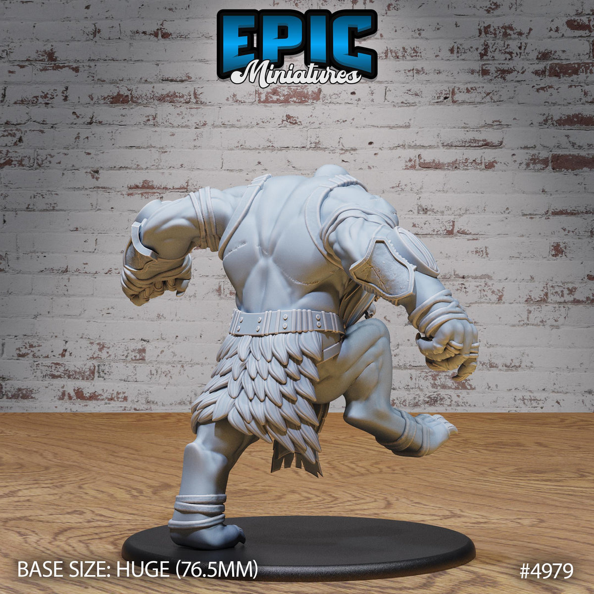 Hill Giant Set of 3 DND Mini | Savage Attack Collection | TTRPG | Grudd Haug Tyranny of Dragons Yawning Portal Icewind Frostmaiden Huge Ogre Option #4979 back DND miniature  16k resin