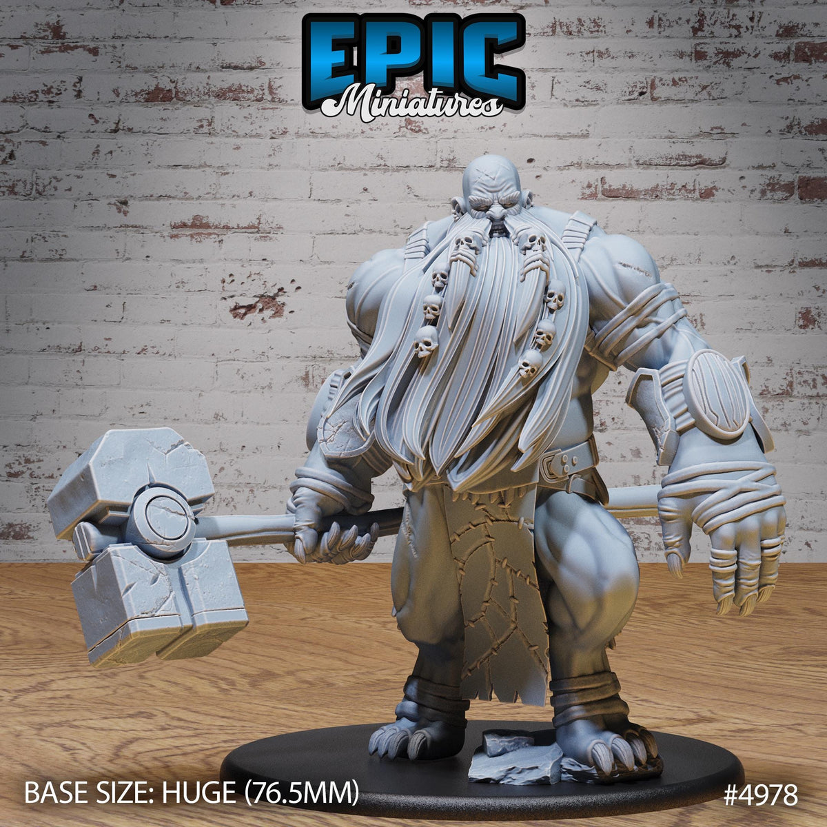 Hill Giant Set of 3 DND Mini | Savage Attack Collection | TTRPG | Grudd Haug Tyranny of Dragons Yawning Portal Icewind Frostmaiden Huge Ogre Option #4978 front DND miniature  16k resin
