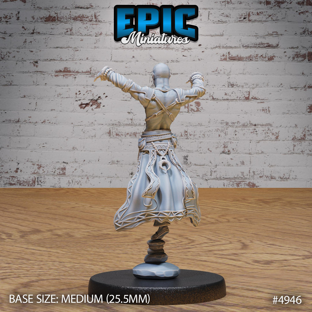 Monk Adventurer Male Option #4946 back DND miniature Legends of the East 16k resin
