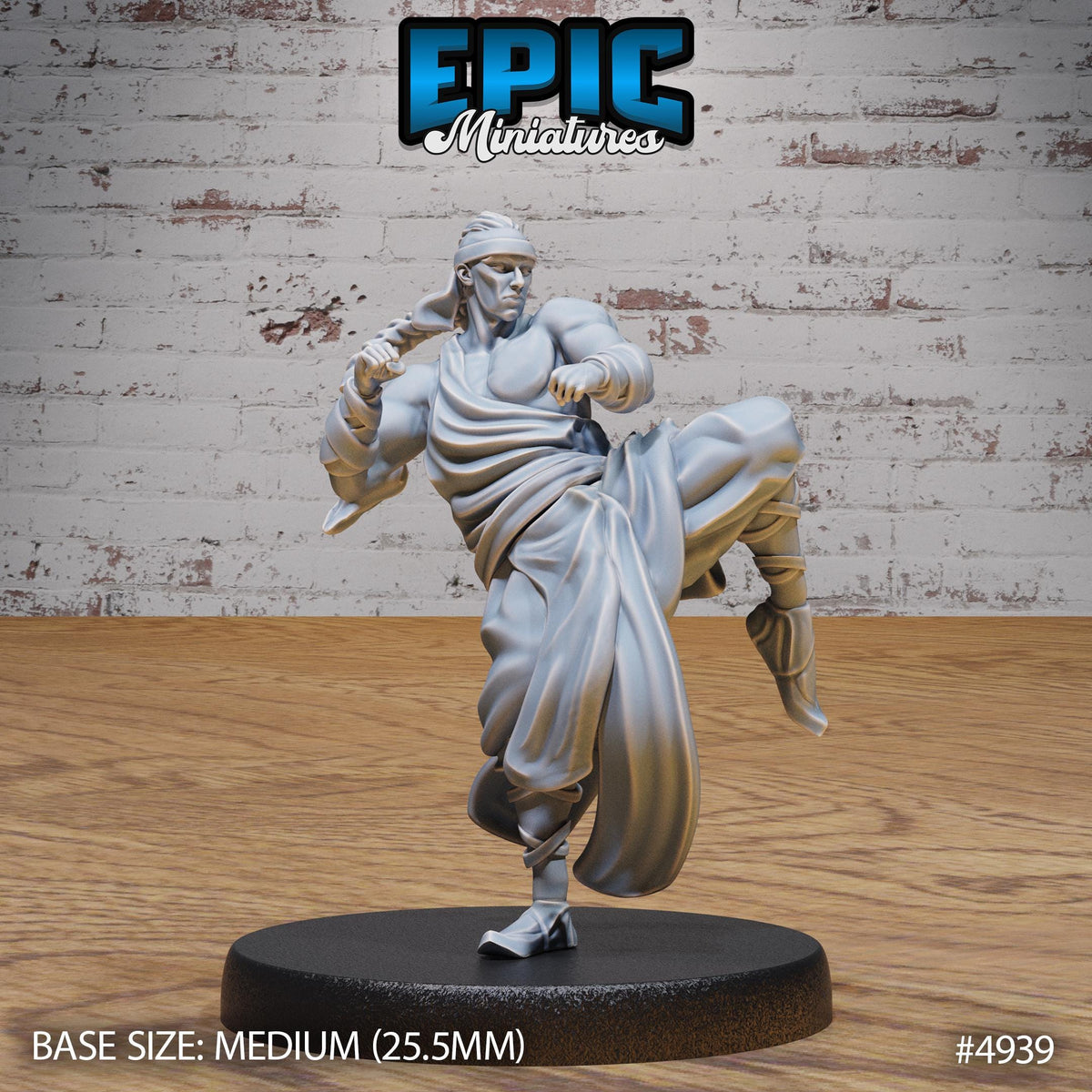 Martial Arts Monk Option #4939 front DND miniature Legends of the East 16k resin