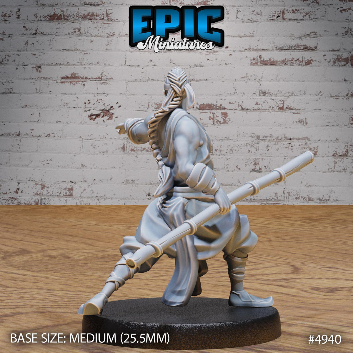 Martial Arts Monk Option #4940 back DND miniature Legends of the East 16k resin