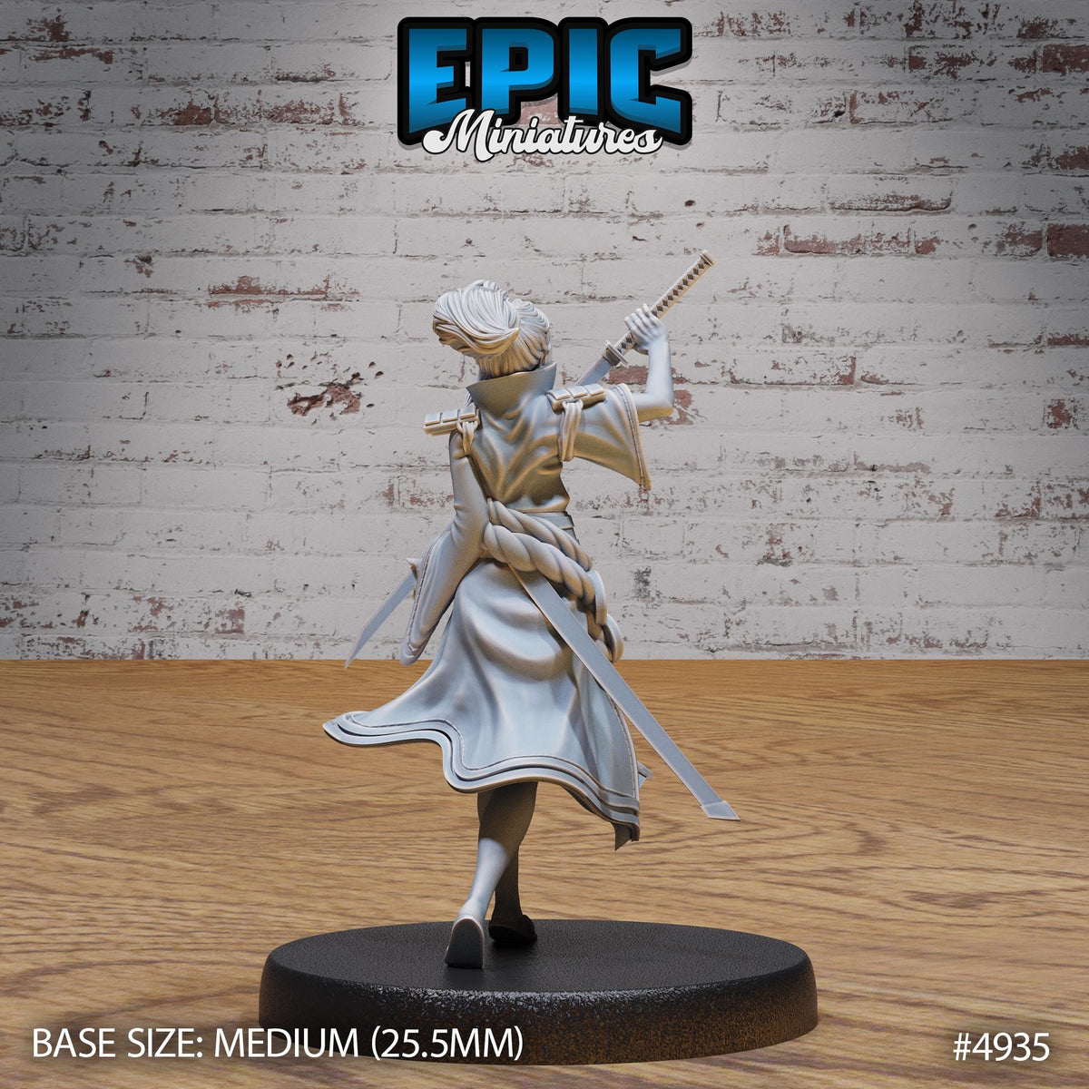 Samurai Woman Option #4935 back DND miniature Legends of the East 16k resin