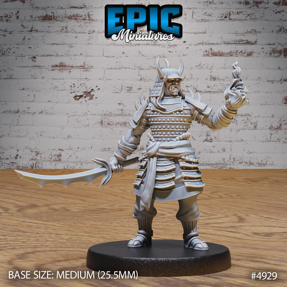 Oni Samurai Option #4929 front DND miniature Legends of the East 16k resin