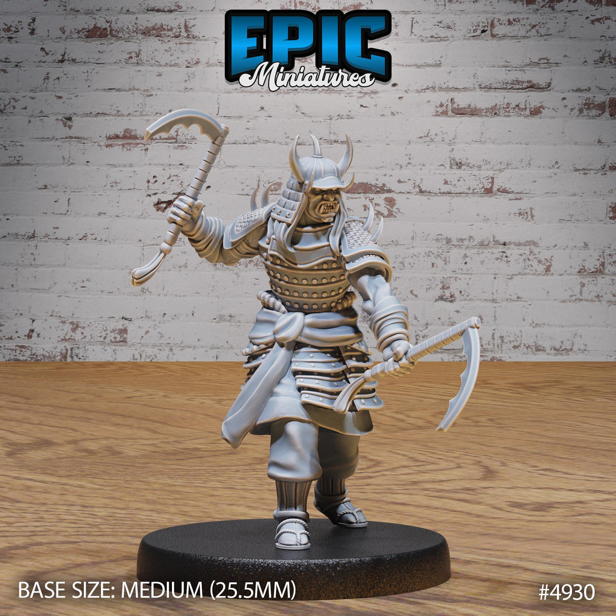 Oni Samurai Option #4930 front DND miniature Legends of the East 16k resin