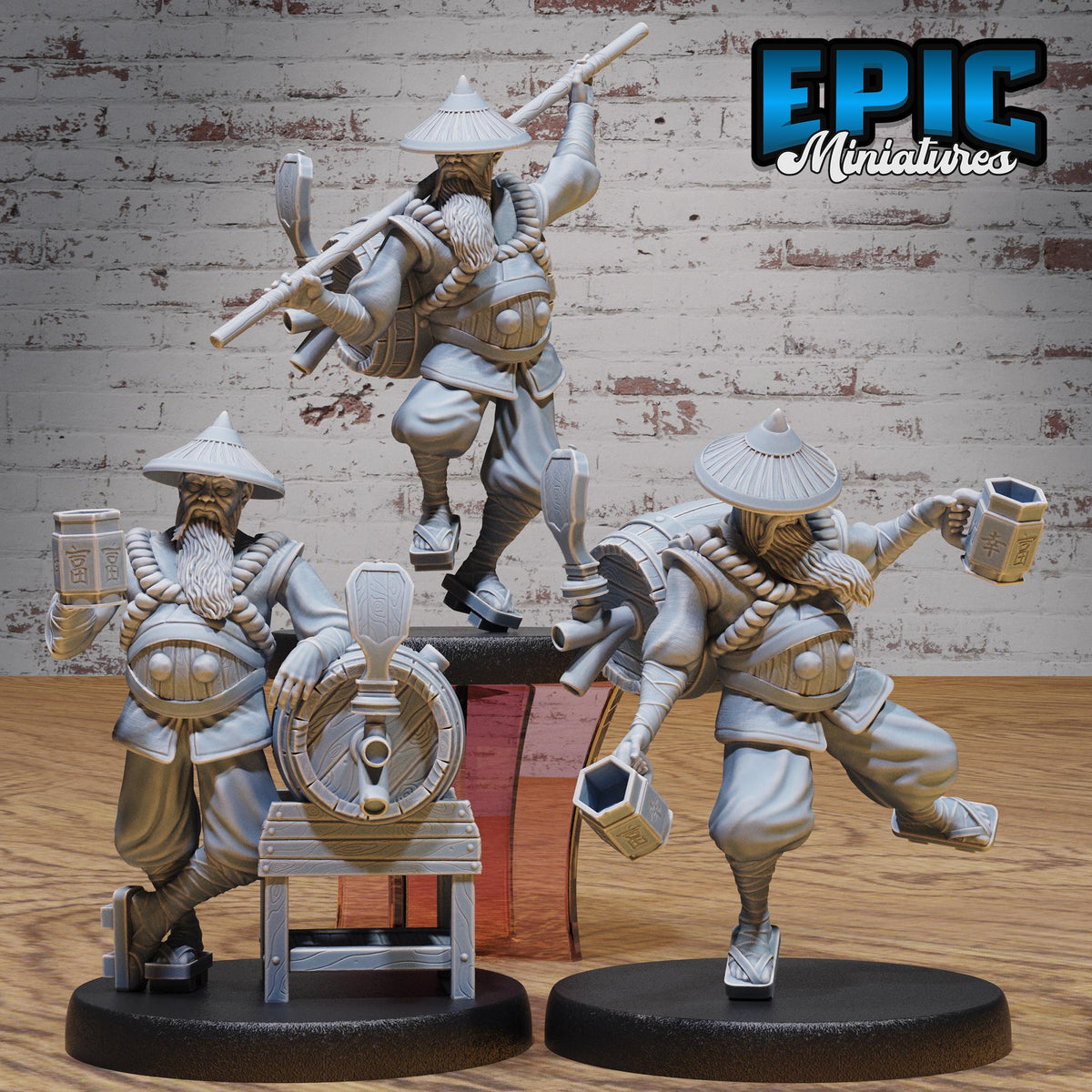 Drunk Master Set of 3 DND miniatures group photo Legends of the East