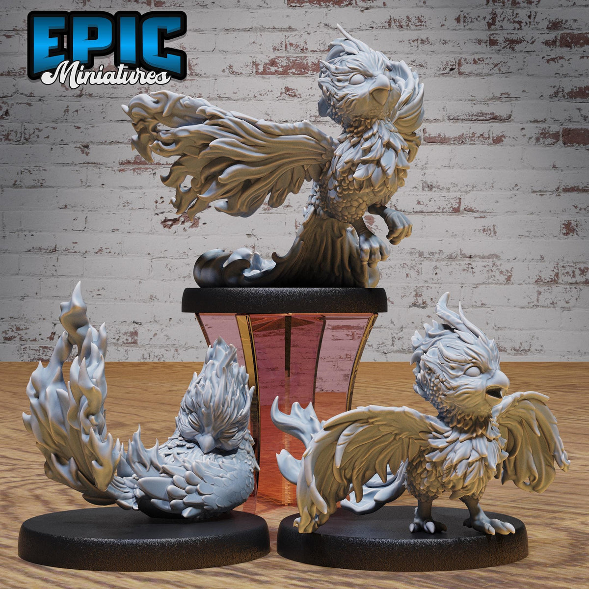 Phoenix Hatchling Set of 3 DND miniatures group photo Legends of the East