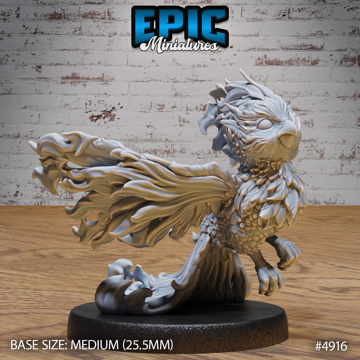 Phoenix Hatchling 3 large size front DND miniature Legends of the East 16k resin
