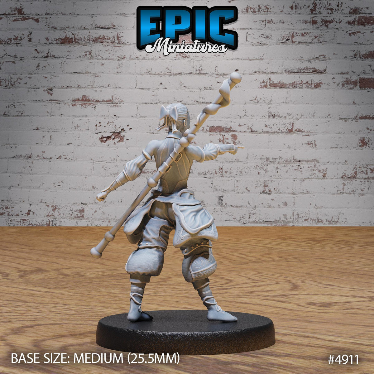 Monk Adventurer Female Option #4911 back DND miniature Legends of the East 16k resin