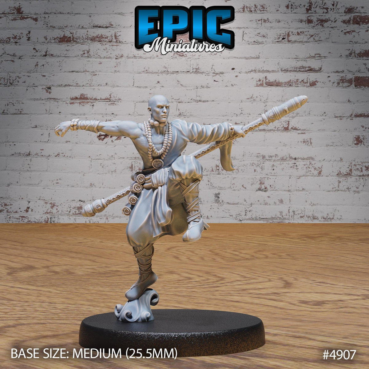 Shaolin Monk Option #4907 front DND miniature Legends of the East 16k resin