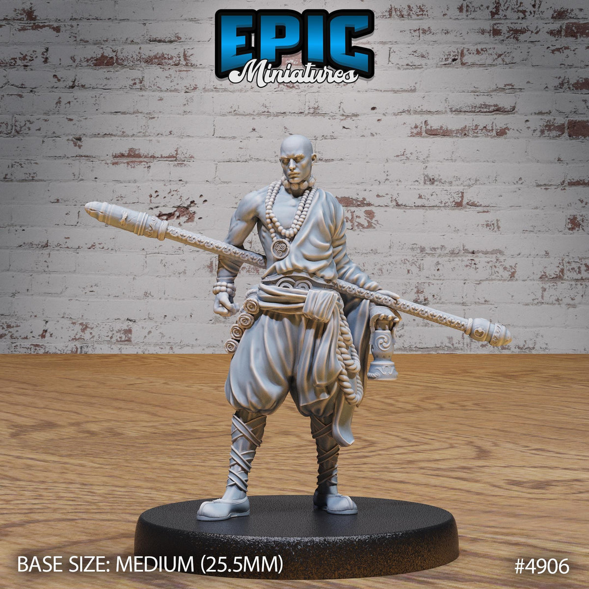 Shaolin Monk Option #4906 front DND miniature Legends of the East 16k resin