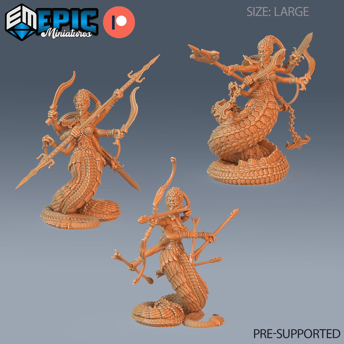 Marilith Set of 3 DND miniatures group photo Deadly Sins