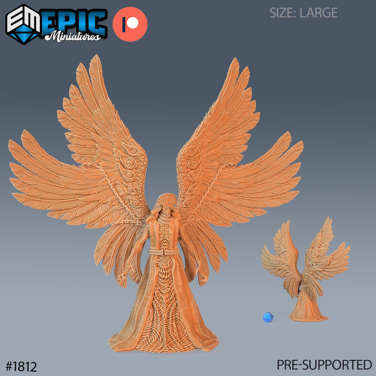 Corrupted Seraphim Angel Option #1812 front DND miniature Deadly Sins 16k resin