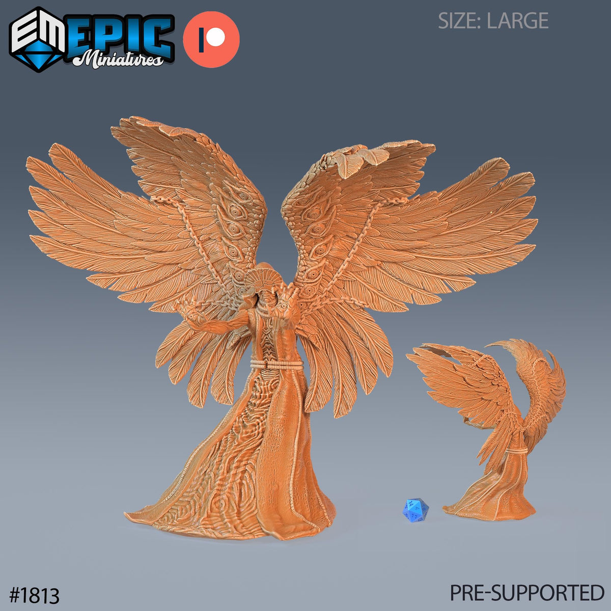 Corrupted Seraphim Angel Option #1813 front DND miniature Deadly Sins 16k resin