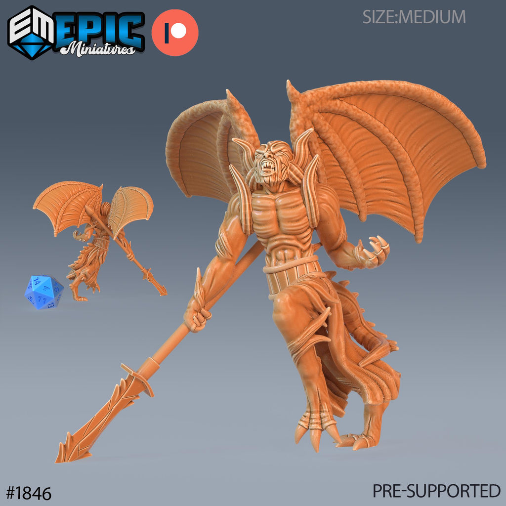 Winged Devil Army Option #1848 front DND miniature Deadly Sins 16k resin