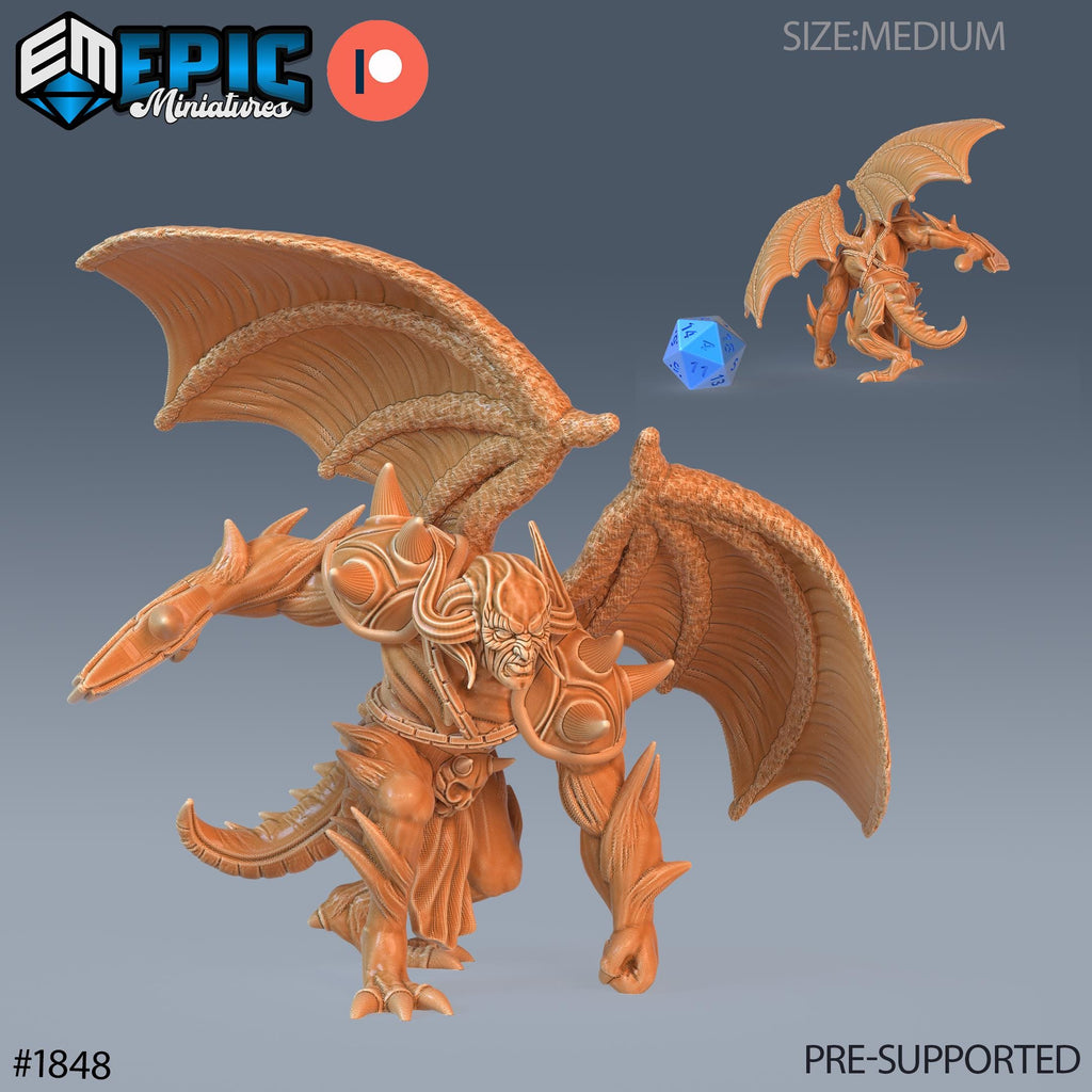 Winged Devil Army 4 no wings front DND miniature Deadly Sins 16k resin