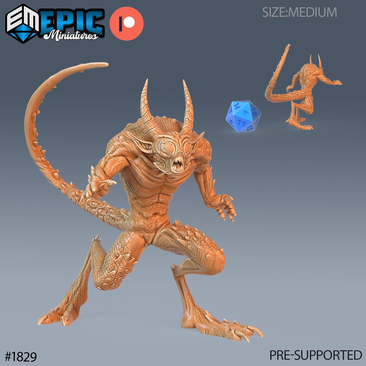 Quasit Option #1829 front DND miniature Deadly Sins 16k resin