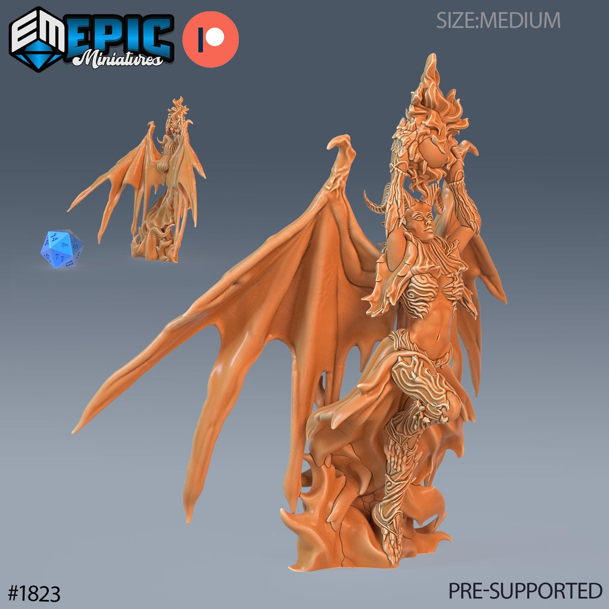 Devil Duchess Option #1823 front DND miniature Deadly Sins 16k resin