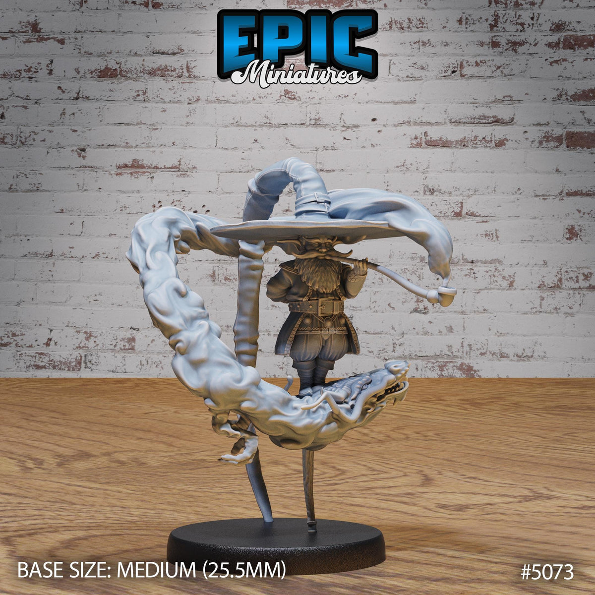 Gnome Wizard Option #5073 front DND miniature Halfling Meadows 16k resin