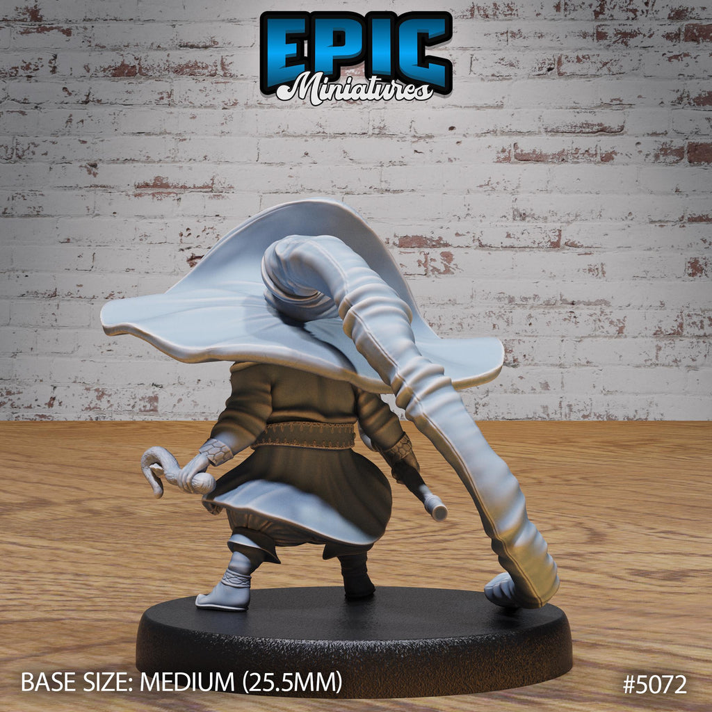 Gnome Wizard Option #5072 back DND miniature Halfling Meadows 16k resin