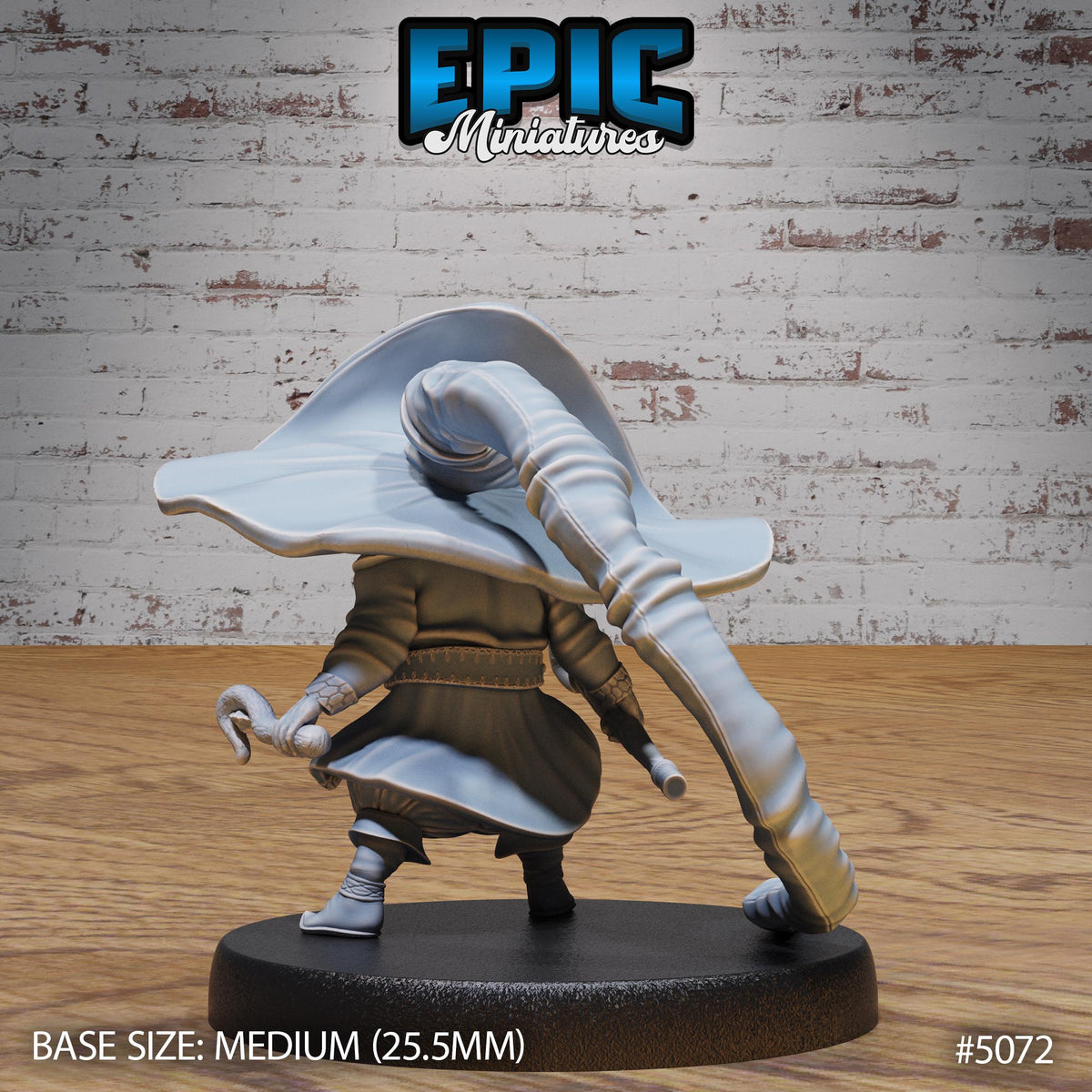 Gnome Wizard Option #5072 back DND miniature Halfling Meadows 16k resin