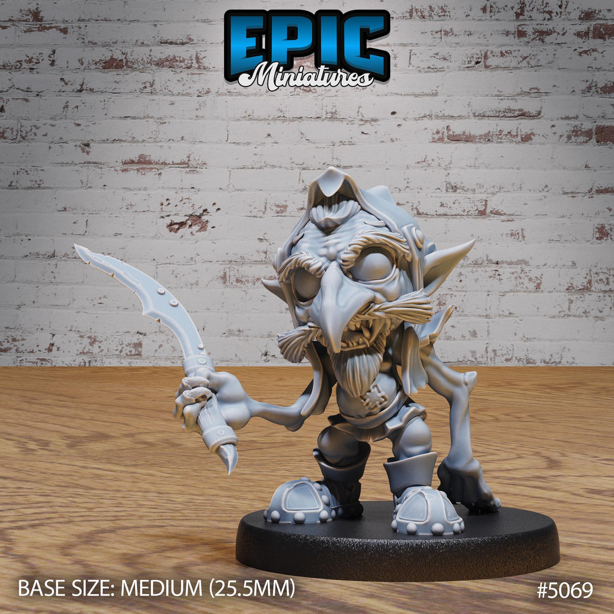 Red Cap Option #5069 front DND miniature Halfling Meadows 16k resin