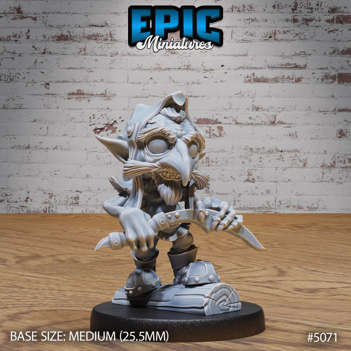 Red Cap Option #5071 (2) front DND miniature Halfling Meadows 16k resin