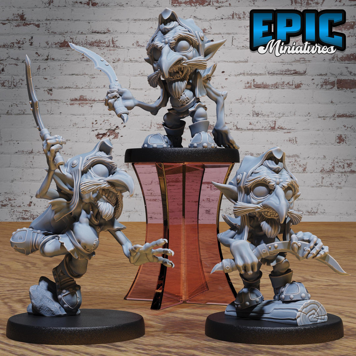 Red Cap Set of 6 DND miniatures group photo Halfling Meadows